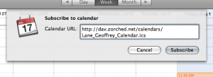 Subscribe to a shared Calendar in iCal