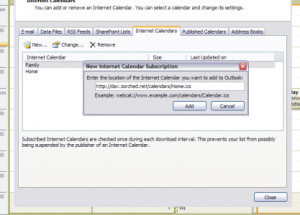 Subscribe to a WebDAV calendar in Outlook